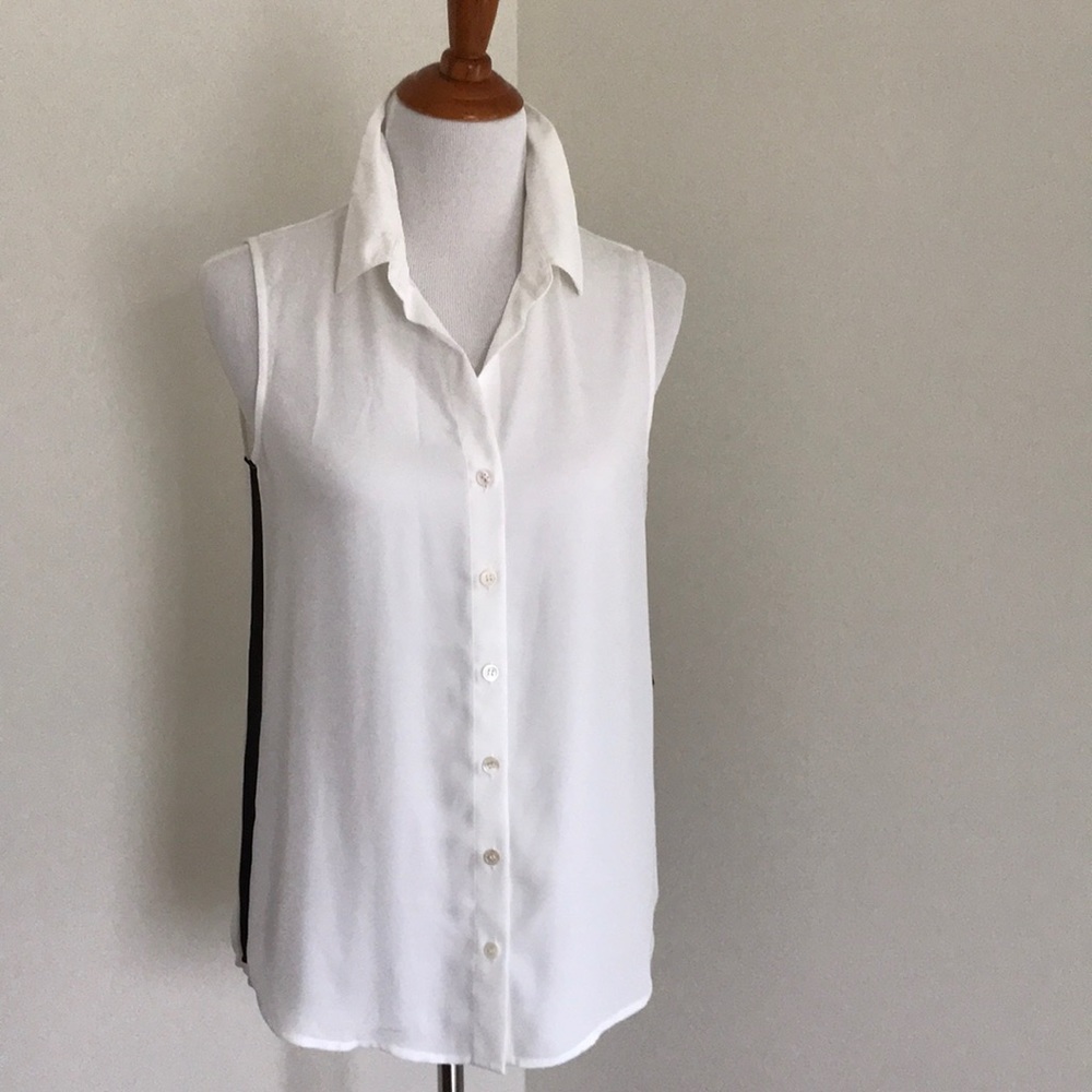 Vince Camino Off White Sleeveless Blouse - Picture 2 of 6